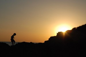 Firmin, les rochers et le coucher de soleil