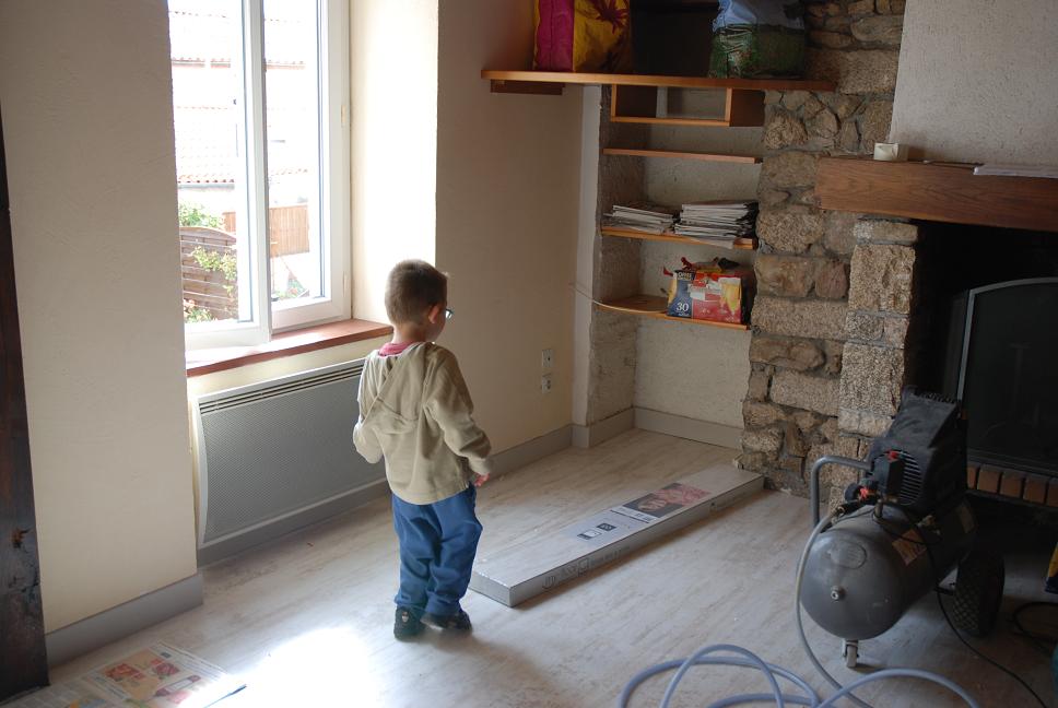 La pièce de vie en chantier